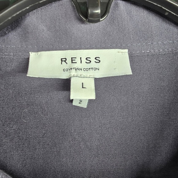 REISS Egyptian Cotton Men's Gray Short Sleeve Pocket Polo Shirt Size Large‎ - Picture 2 of 10
